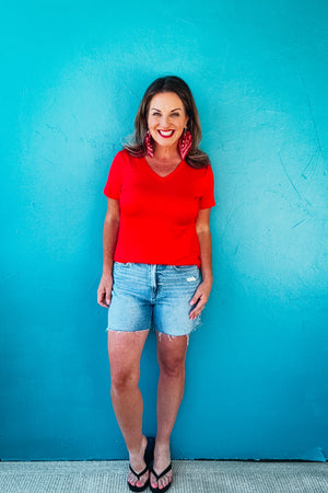 Jamie Basic V Neck Tee