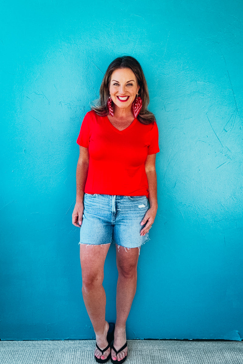 Jamie Basic V Neck Tee