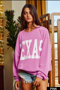 TEXAS Ribbed Oversized Sweatshirt