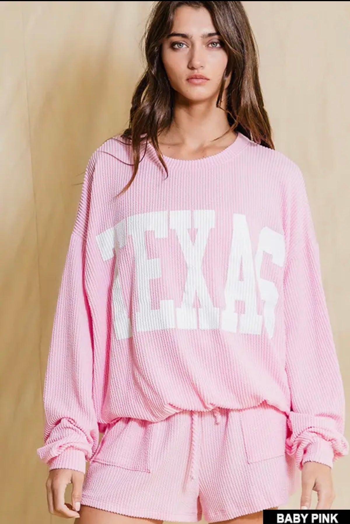 TEXAS Ribbed Oversized Sweatshirt