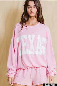 TEXAS Ribbed Oversized Sweatshirt