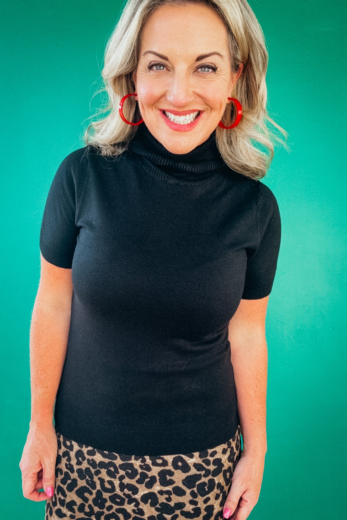 Kendra Black Turtleneck Lightweight Sweater