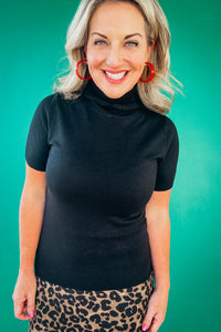 Kendra Black Turtleneck Lightweight Sweater