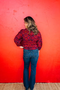 Florence Cinched Waist Flared Hem Top