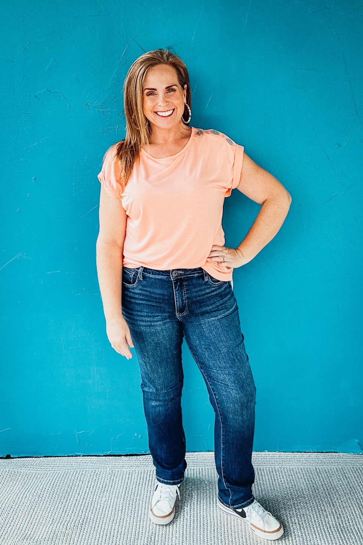 Mia Button Detail Top