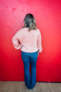 Howdy Embroidered Round Neck Oversized Sweater