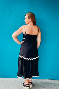 Sunny Ric Rac Trim Detail Maxi Strap Dress
