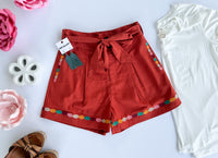 Embroidered Bowtie Shorts