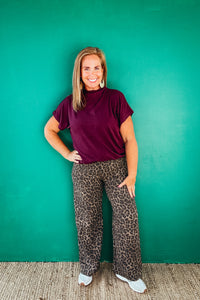 Roxie Animal Print Wide Leg Pants