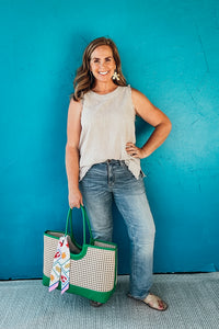 Jolie Stripe Fringe Trim Sleeveless Top