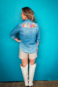 Peace & Love Embroidered Shirt