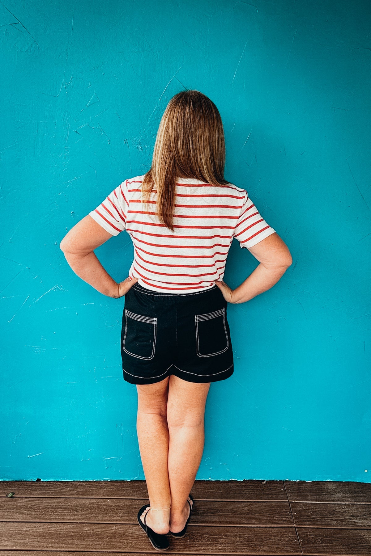 Tracy Cotton Linen Blend Relaxed Fit Striped T-shirt