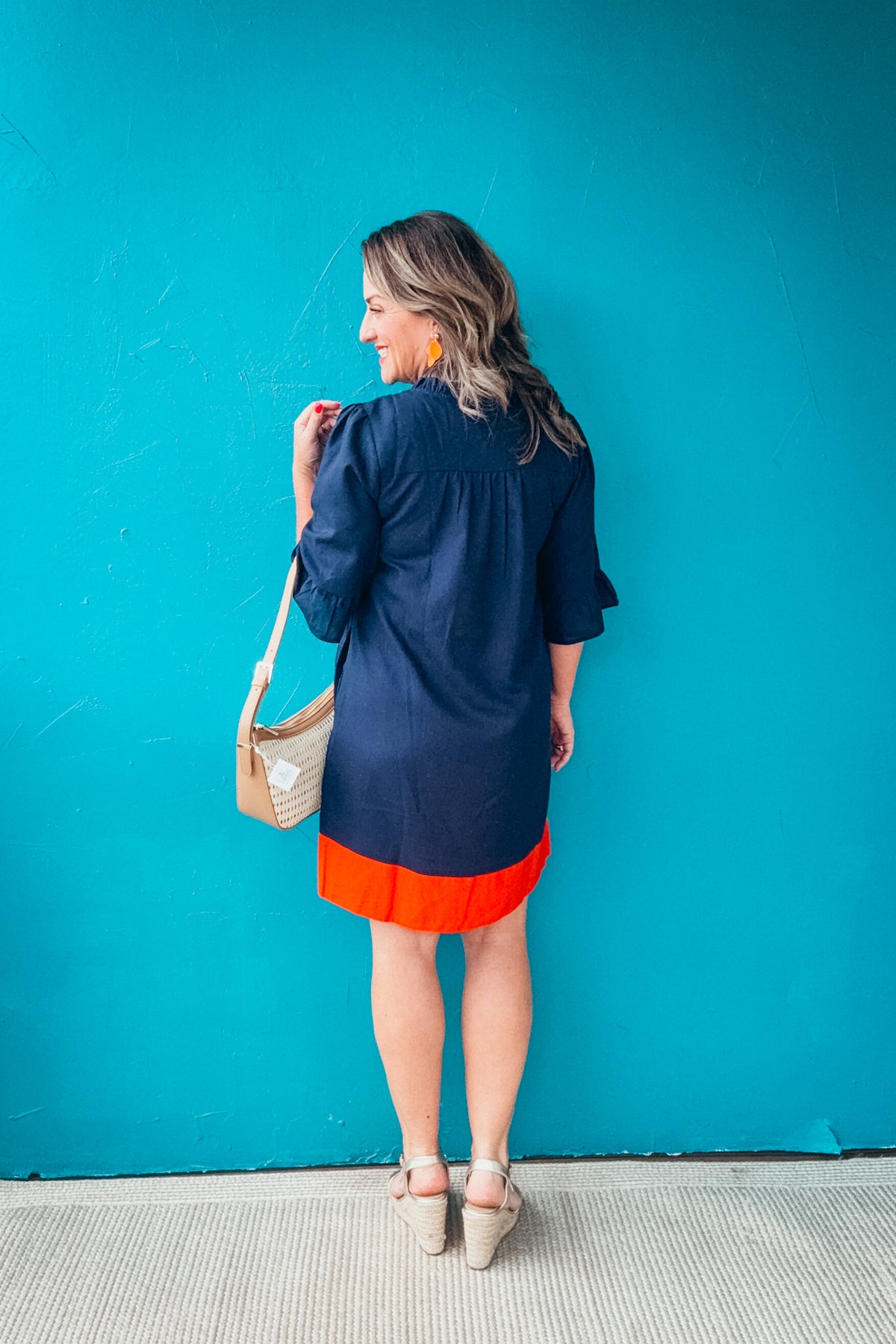 Serena Tassle V-Neck Embroidery Detailed Shift Dress
