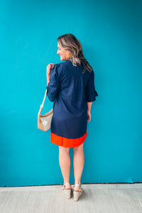 Serena Tassle V-Neck Embroidery Detailed Shift Dress
