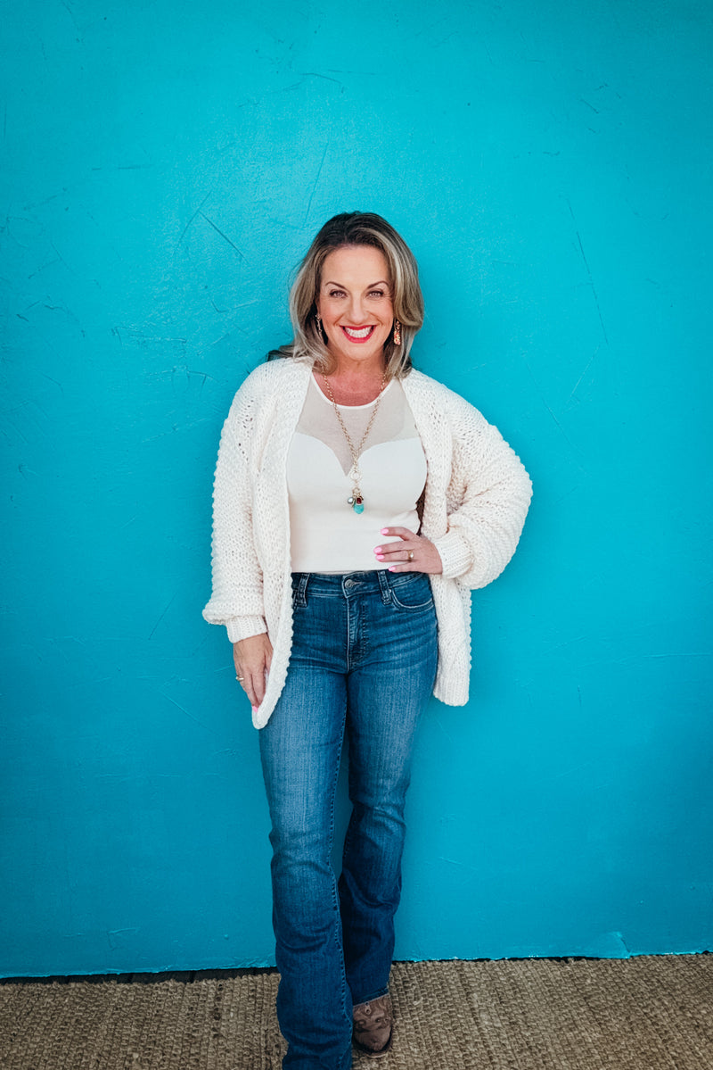 Rae Chunky Cable Knit Sweater Cardigan