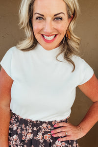 Sienna Dolman Short Sleeve Lightweight Sweater White