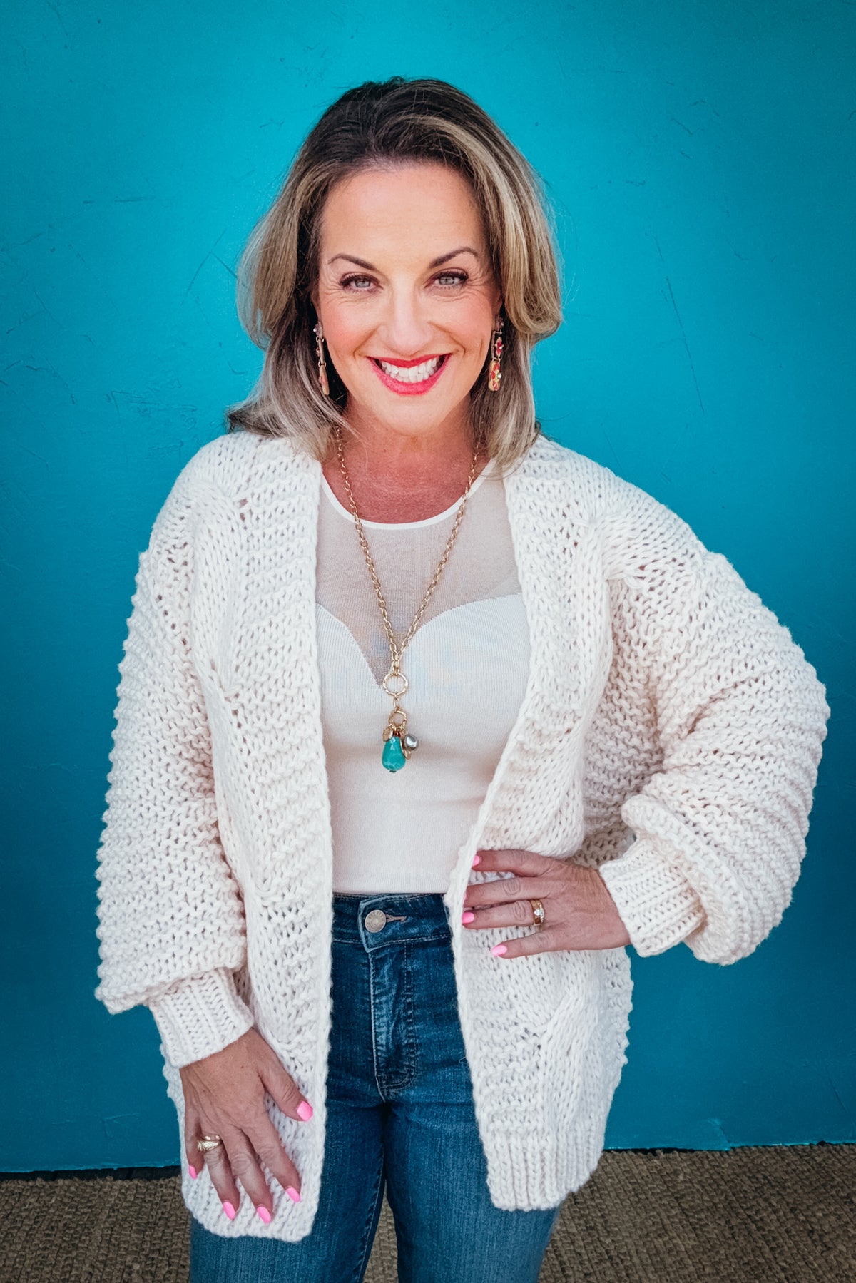 Rae Chunky Cable Knit Sweater Cardigan