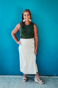 Robin Linen Blend Midi Wrap Skirt