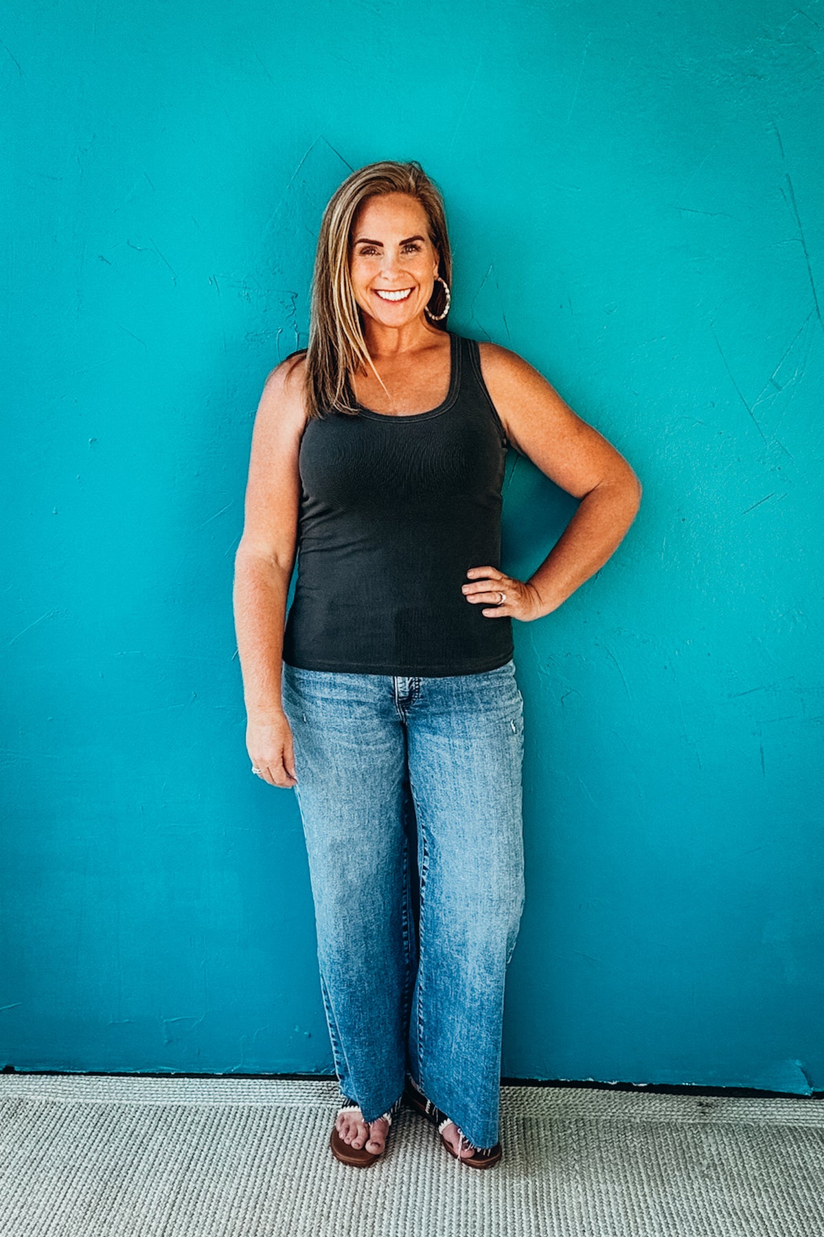 Classic Ribbed Scoop Neck Tank Top