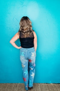 Indie Sweetheart Neck Knit Tank in Black