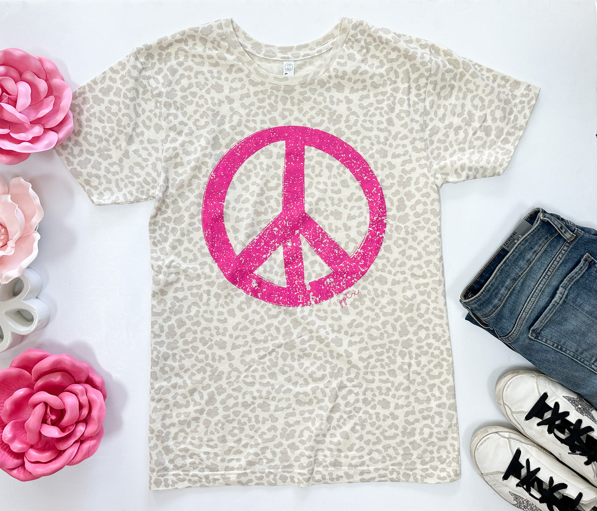 Peace Leopard Graphic Tee