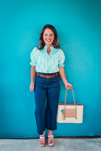 Hadley Mix Boho Puff Sleeve Smocked Top