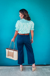 Hadley Mix Boho Puff Sleeve Smocked Top