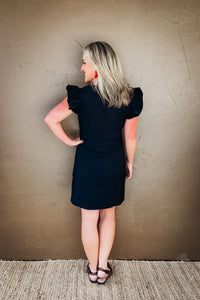 Emily Ruffle Cap Sleeve Sheath Dress