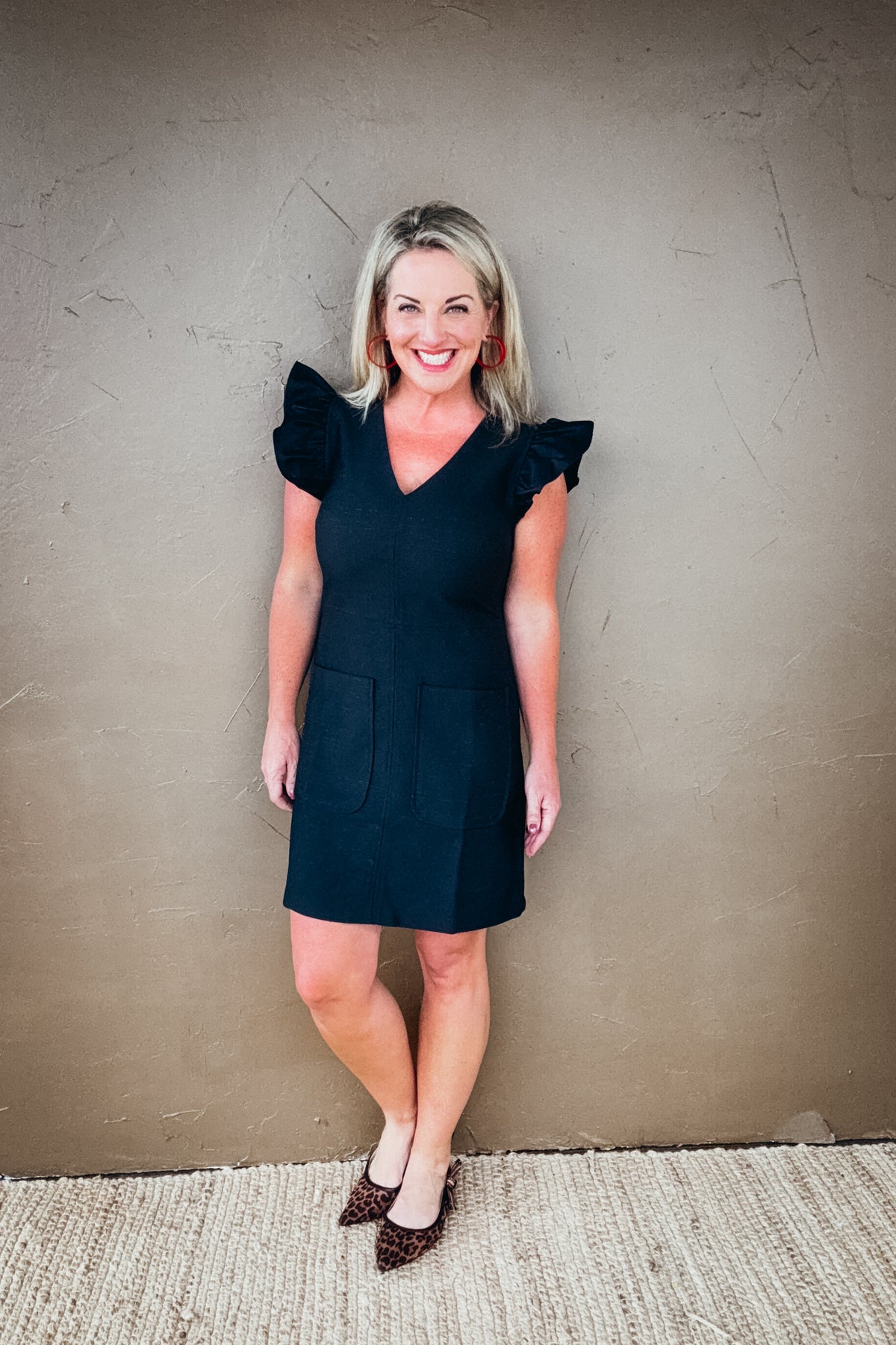 Emily Ruffle Cap Sleeve Sheath Dress