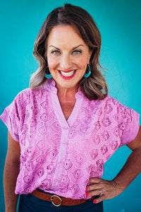 Gemma Lace Button-Front Top