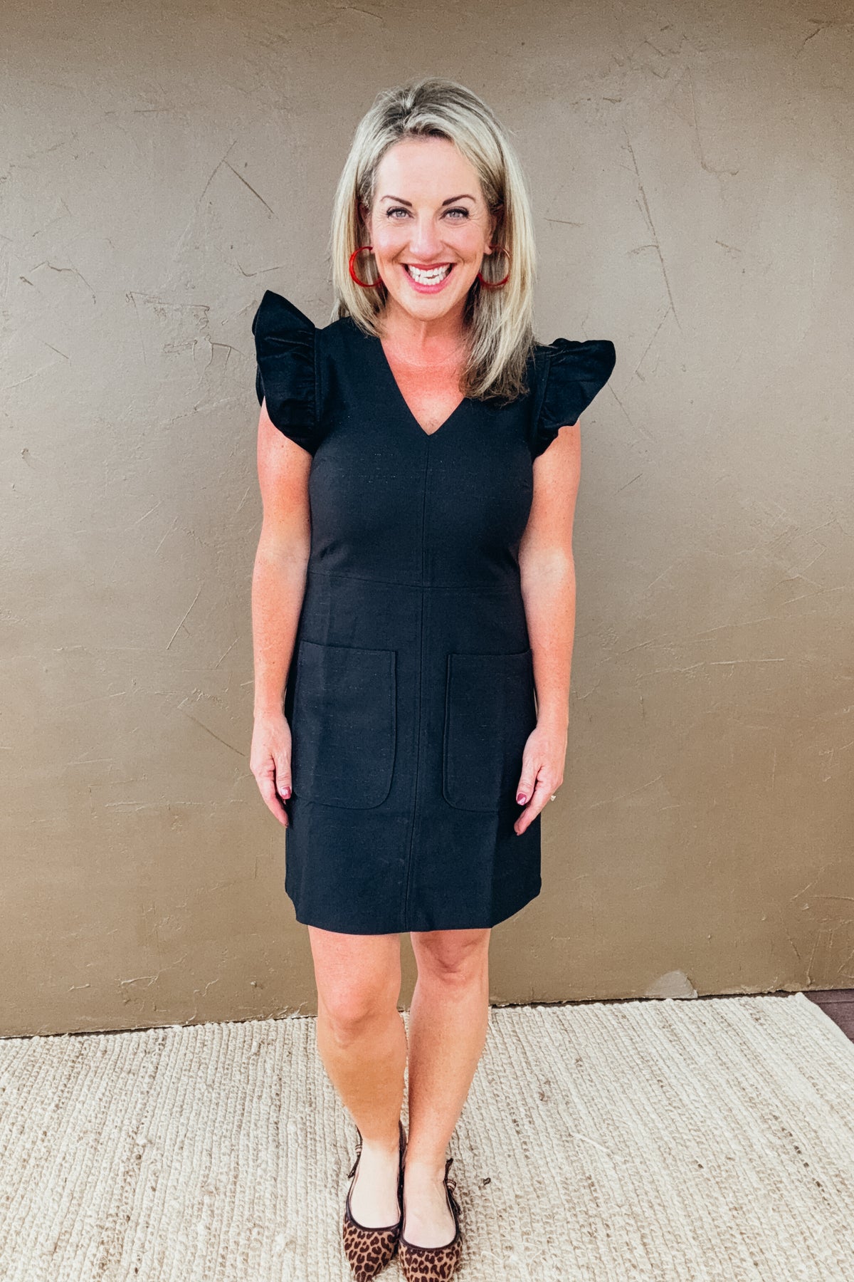 Emily Ruffle Cap Sleeve Sheath Dress