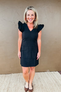 Emily Ruffle Cap Sleeve Sheath Dress