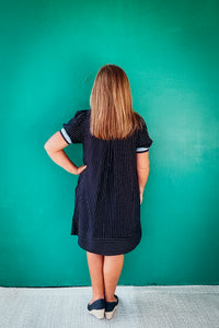 Maggie Linen Striped Polo Dress