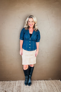 Calla Short Sleeve Lightweight Denim Shirt Jacket