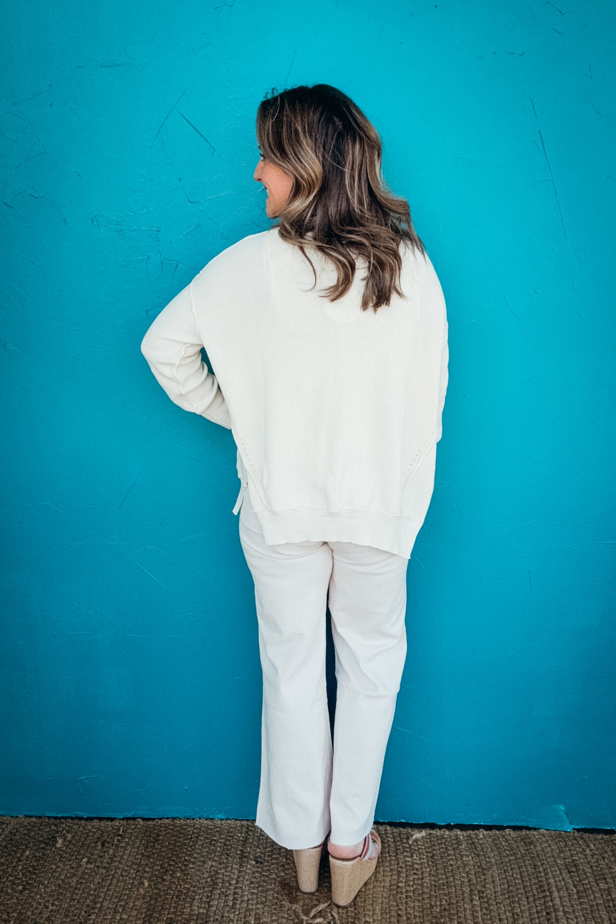 Lillian Button-down Cardigan With Contrast Weave