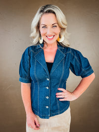Calla Short Sleeve Lightweight Denim Shirt Jacket
