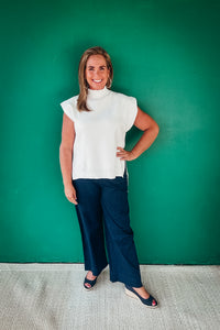 Emily Solid Mock Neck Knit Top