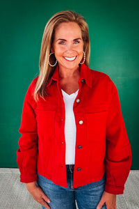 Bailey Ruby Red Denim Jacket