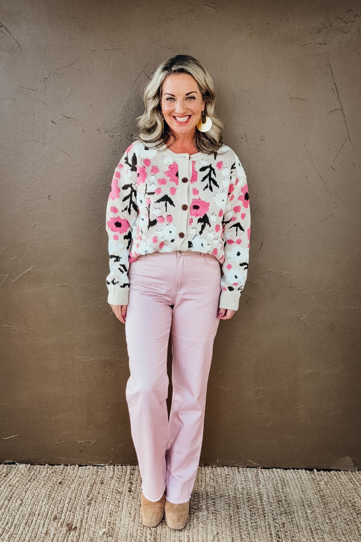 Tatum Shimmer Straight Leg Light Pink Pants