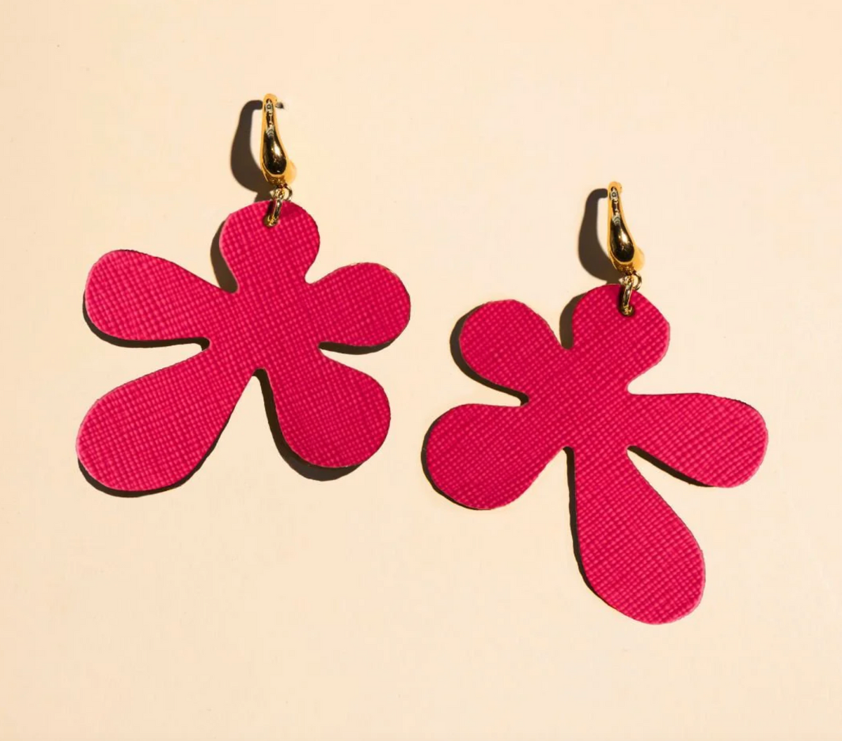 Pink Bright Poppy Flower Earrings