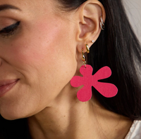 Pink Bright Poppy Flower Earrings