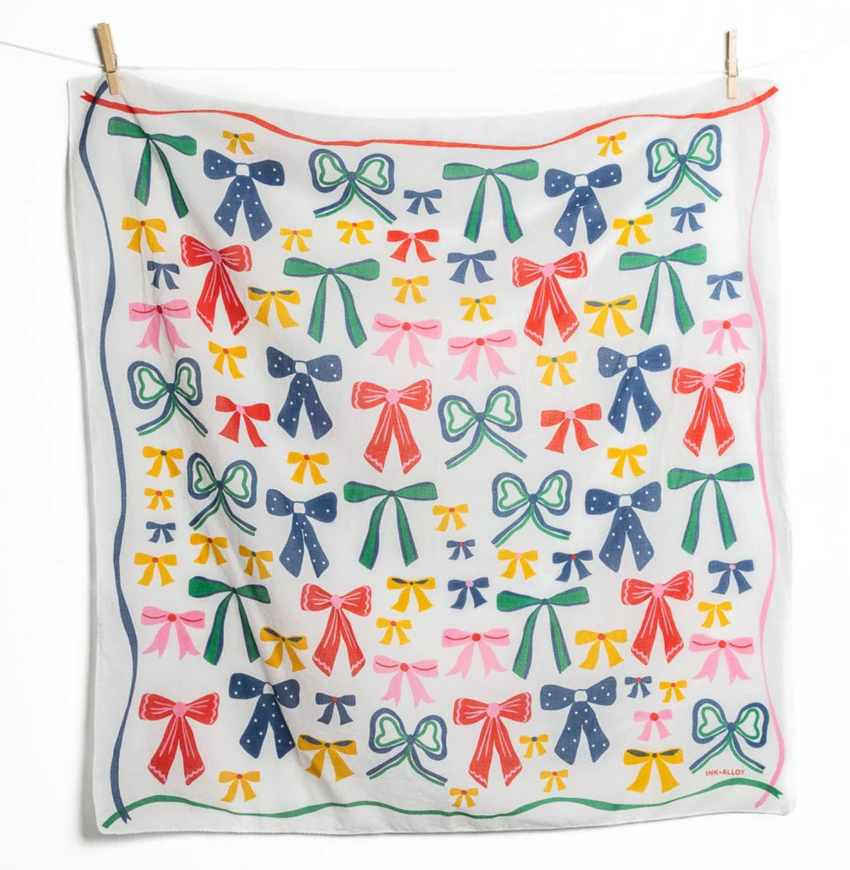 Olivia Square Scarf Bow Print