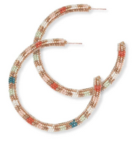 Raquel Striped Hoop Earrings Desert