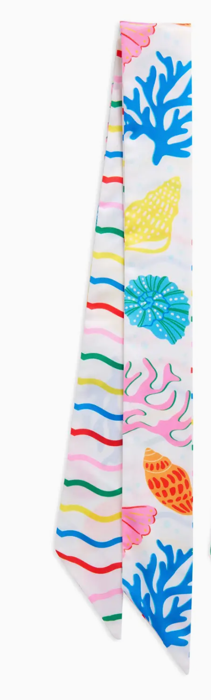 Coral Cherries Twilly Scarf