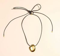 Gold Organic Pendant Cord Necklace